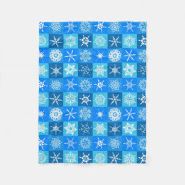 Blauwe en witte stekelvlokband fleece deken