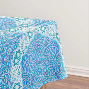Blauwe en witte ster van David Border Tafelkleed