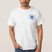 Blauwe en witte ster van David T-shirt (Voorkant)