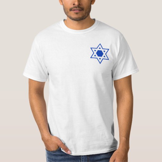 Blauwe en witte ster van David T-shirt (Voorkant)
