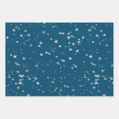 Blauwe en witte sterren inpakpapier vel (Voorkant 2)