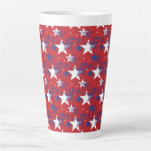 Blauwe en witte sterren latte mok (Voorkant)