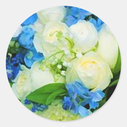 Blauwe en witte Stickers voor het Envelop-zegel (Voorkant)