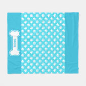 Blauwe en witte stiften en bonen met naam fleece deken (Voorkant (Horizontaal))