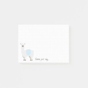 Blauwe en witte stip Llama zeggen iets Post-it® Notes