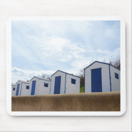 Blauwe En Witte Strandhuisjes Muismat