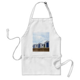 Blauwe En Witte Strandhuisjes Standaard Schort