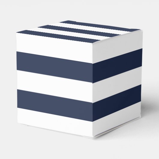 Blauwe en Witte Streep Nautische Huwelijkspartij F Bedankdoosjes (Achterkant)