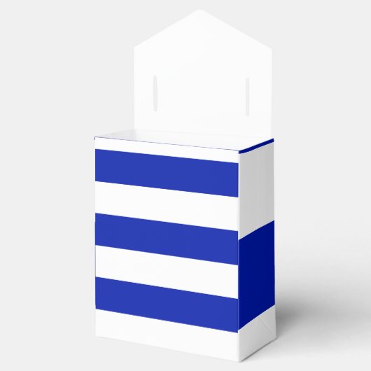 Blauwe en witte strepen Aangepaste tekst Happy Han Bedankdoosjes (Geopend)