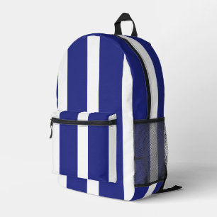 Blauwe en witte strepen bedrukte rugzak