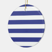 Blauwe en witte strepen keramisch ornament (Links)