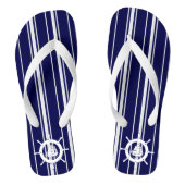 Blauwe en witte strepen met neushoekwiel 2 teenslippers (Voetbed)