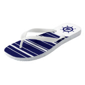 Blauwe en witte strepen met neushoekwiel 3 teenslippers (Schuin)
