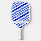 Blauwe en witte strepen Moderne Elegant Aangepaste Pickleball Paddle (Achterkant)