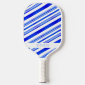 Blauwe en witte strepen Moderne Elegant Aangepaste Pickleball Paddle (Voorkant)