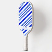 Blauwe en witte strepen Moderne Elegant Aangepaste Pickleball Paddle (Links)