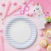 Blauwe en witte strepen papieren bordje (Feest)