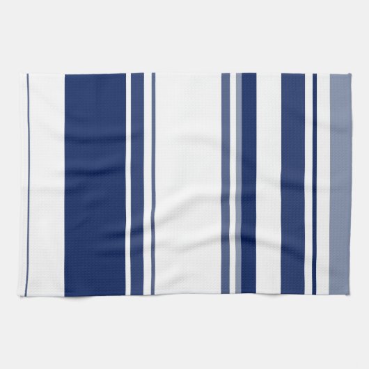 Blauwe en witte strepen theedoek (Horizontaal)
