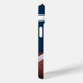 Blauwe en witte strepes Jersey Football Case-Mate iPhone Case (Achterkant / Rechts)