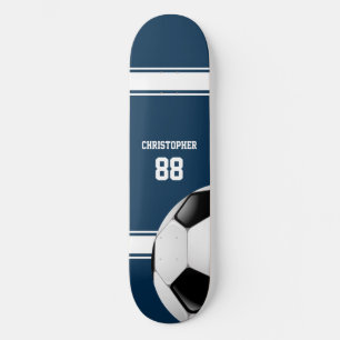 Blauwe en witte strepes Jersey Voetbal Skateboard