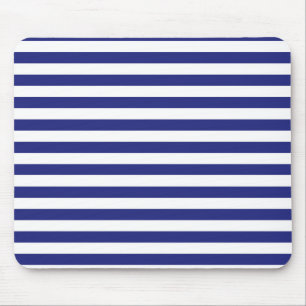 Blauwe en witte strepes Mousepad Muismat