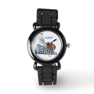 Blauwe en witte supermarkt Megafone Custom Watch Horloge