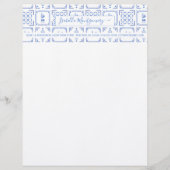 Blauwe en witte tapijten | Monogram Briefhoofd (Voorkant)