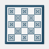 Blauwe en witte tegels magneet (Voorkant)