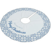 Blauwe en witte tegels met holle bladeren en vruch kerstboom rok (Gekanteld)