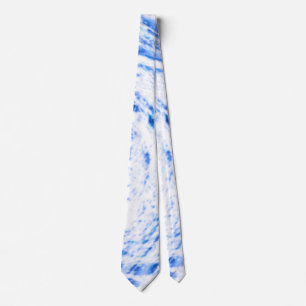 Blauwe en witte tinkleurstof stropdas