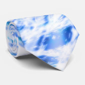 Blauwe en witte tinkleurstof stropdas (Opgerold)