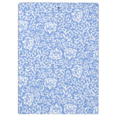 Blauwe en witte tudor Damask  stijl Klembord (Achterkant)