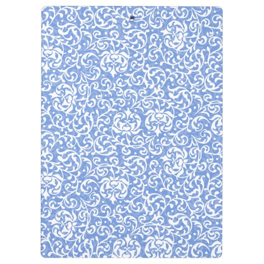 Blauwe en witte tudor Damask  stijl Klembord (Achterkant)