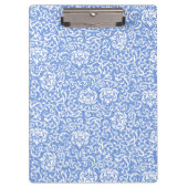 Blauwe en witte tudor Damask  stijl Klembord (Voorkant)