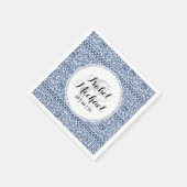 Blauwe en witte tudor Damask  stijl Servetten (Hoek)