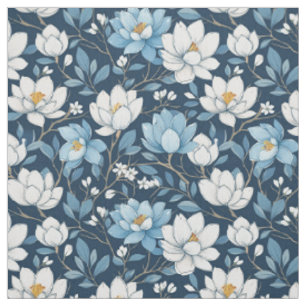 Blauwe en witte Tulpen Stof