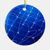 Blauwe en Witte Verbindingen van het Netwerk Keramisch Ornament (Voorkant)