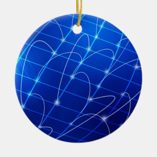 Blauwe en Witte Verbindingen van het Netwerk Keramisch Ornament (Voorkant)