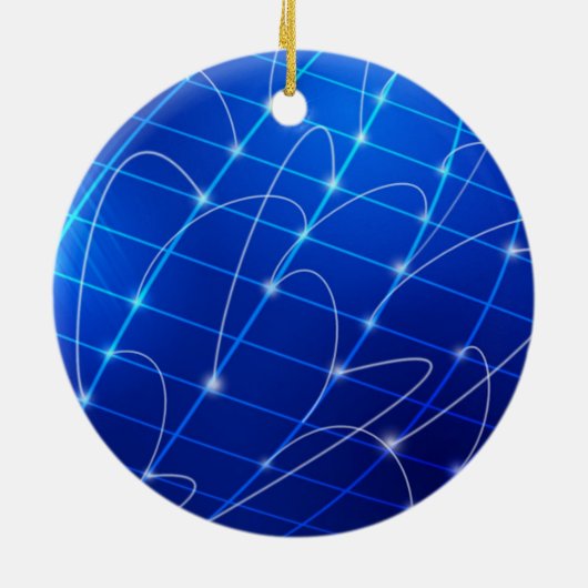 Blauwe en Witte Verbindingen van het Netwerk Keramisch Ornament (Achterkant)