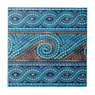 blauwe en witte vintages tegeltje