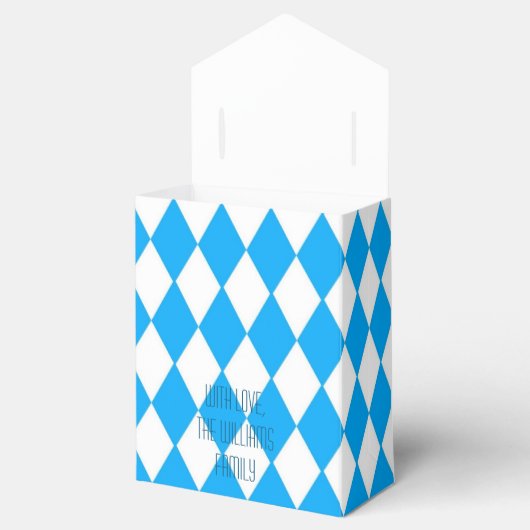 Blauwe en witte vlag Oktoberfest Bedankdoosjes (Geopend)