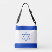 Blauwe en witte vlag van Israël Crossbody Tas (Achterkant)
