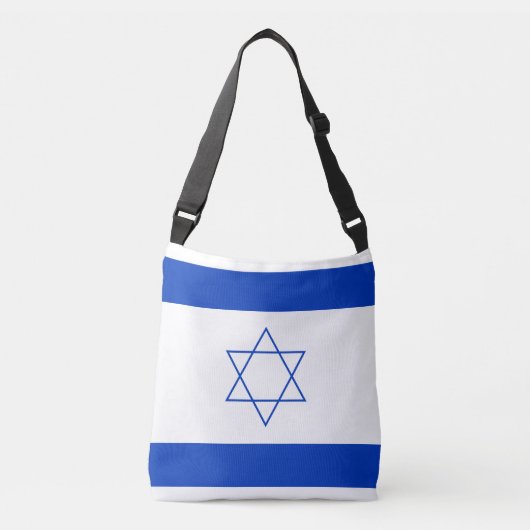 Blauwe en witte vlag van Israël Crossbody Tas (Voorkant)