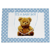 Blauwe en witte vlek groot cadeauzakje (Voorkant)