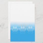 Blauwe en witte vlekken met Newsprint achtergrond Briefpapier (Voorkant / Achterkant)