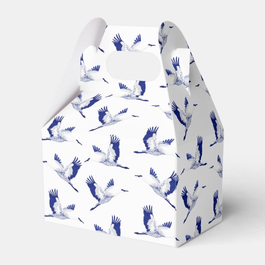 Blauwe en witte vliegkranen bedankdoosjes (Achterkant)