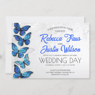 Blauwe en Witte Vlinders Morpho Monarch Kaart