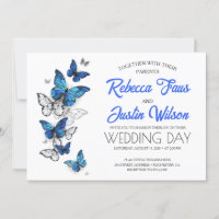 Blauwe en Witte Vlinders Morpho Monarch