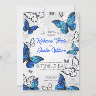 Blauwe en witte vlinders Morpho Monarch Kaart