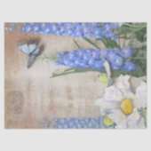  blauwe en witte vlindervlieg Dragonfly Tissuepapier (Voorkant)